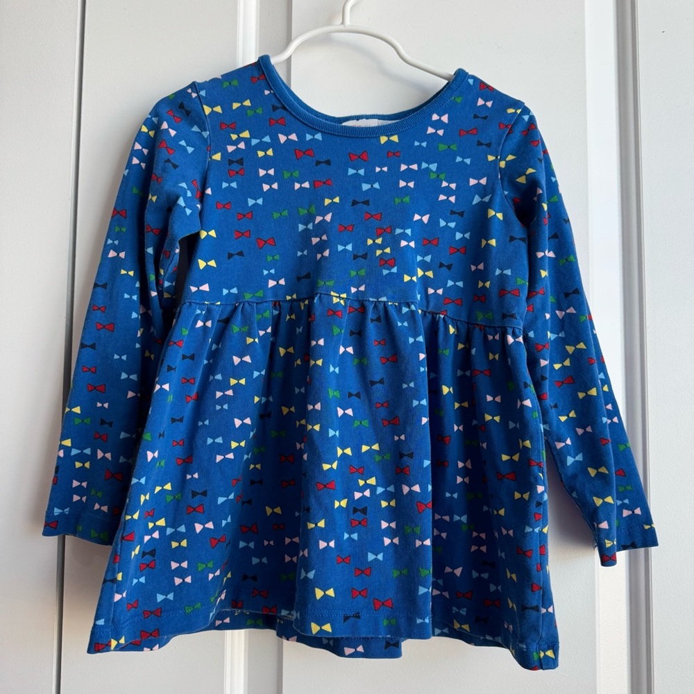 Hanna Andersson Bow Print Organic Cotton Dress Sz 5